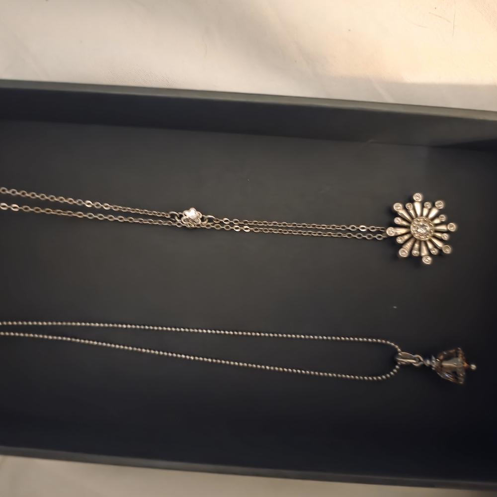 Elegant Silver Floral Pendant Necklace